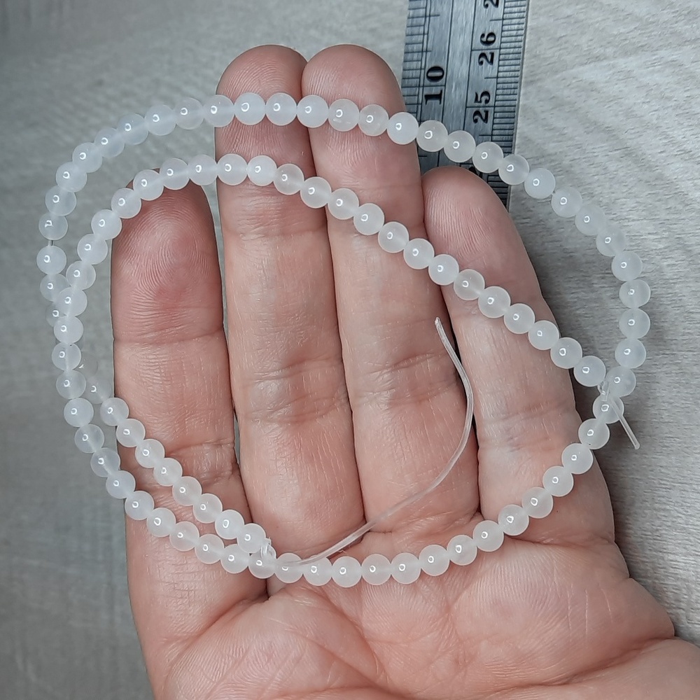 4mm Milky Quartz 15-inch Strand #5